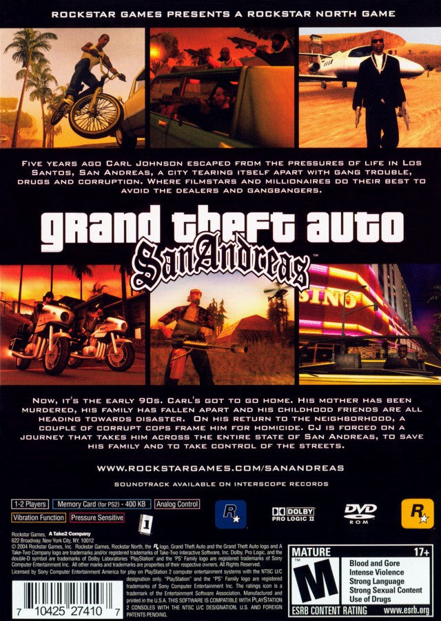 Grand Theft Auto: San Andreas – PlayStation 2 (PS2)