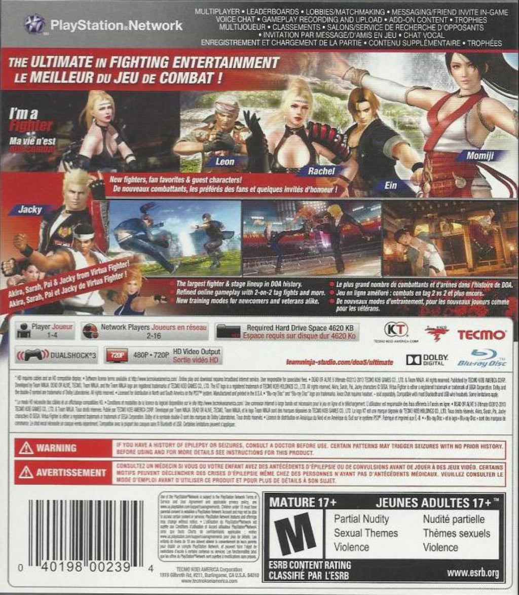 Dead or Alive 5: Ultimate – PlayStation 3 (PS3)