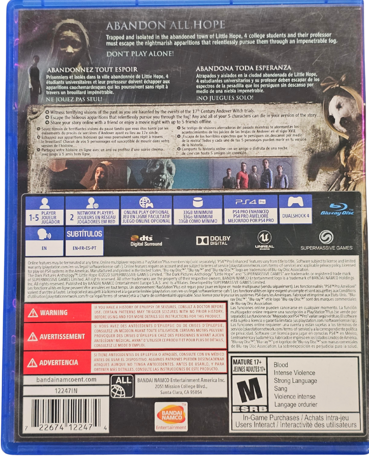 The Dark Pictures Anthology: Little Hope – PlayStation 4 (PS4)
