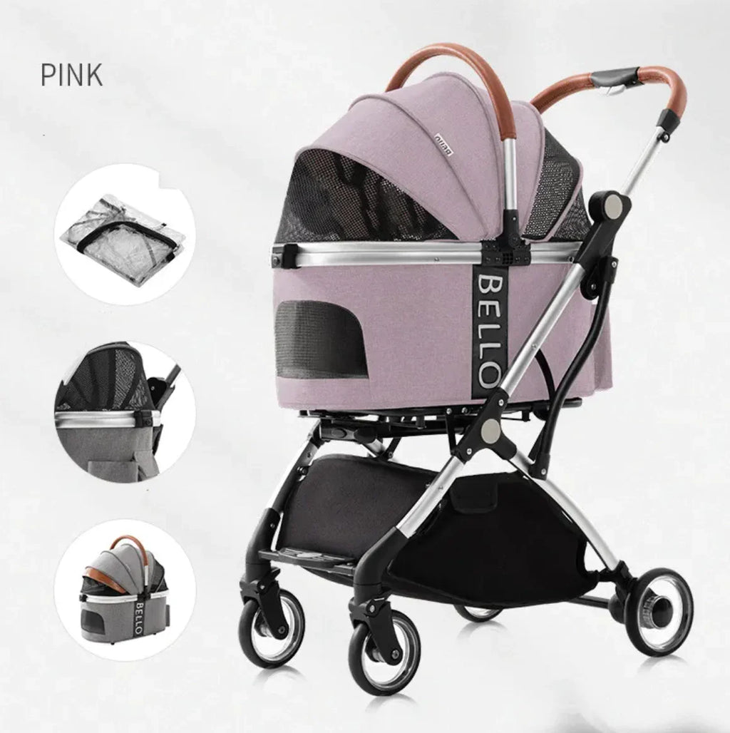 Foldable Four-Wheel Pet Stroller