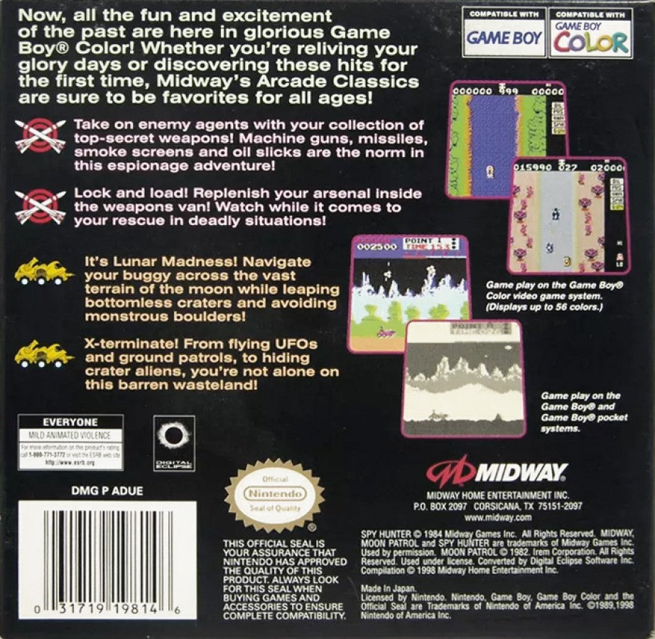 Arcade Hits: Moon Patrol and Spy Hunter – Game Boy Color (GBC)