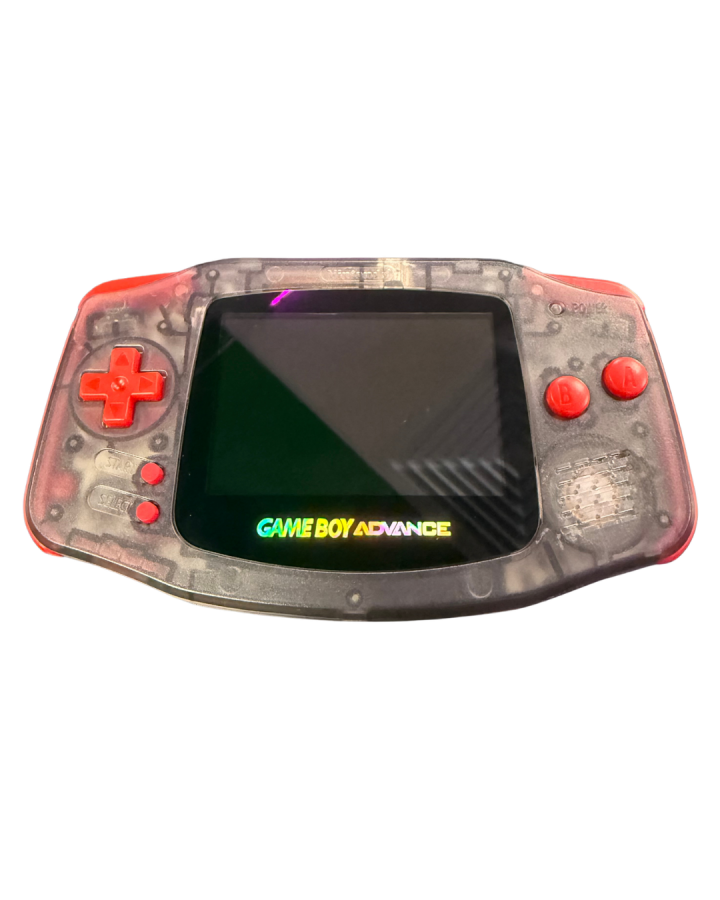 Game Boy Advance System (GBA)[IPS Screen][Custom Red & Black Shell] — Good Condition