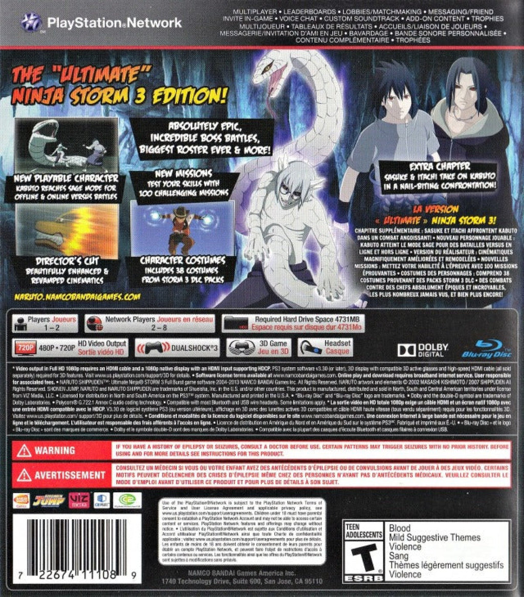 Naruto Shippuden: Ultimate Ninja Storm 3 Full Burst — PlayStation 3 (PS3)