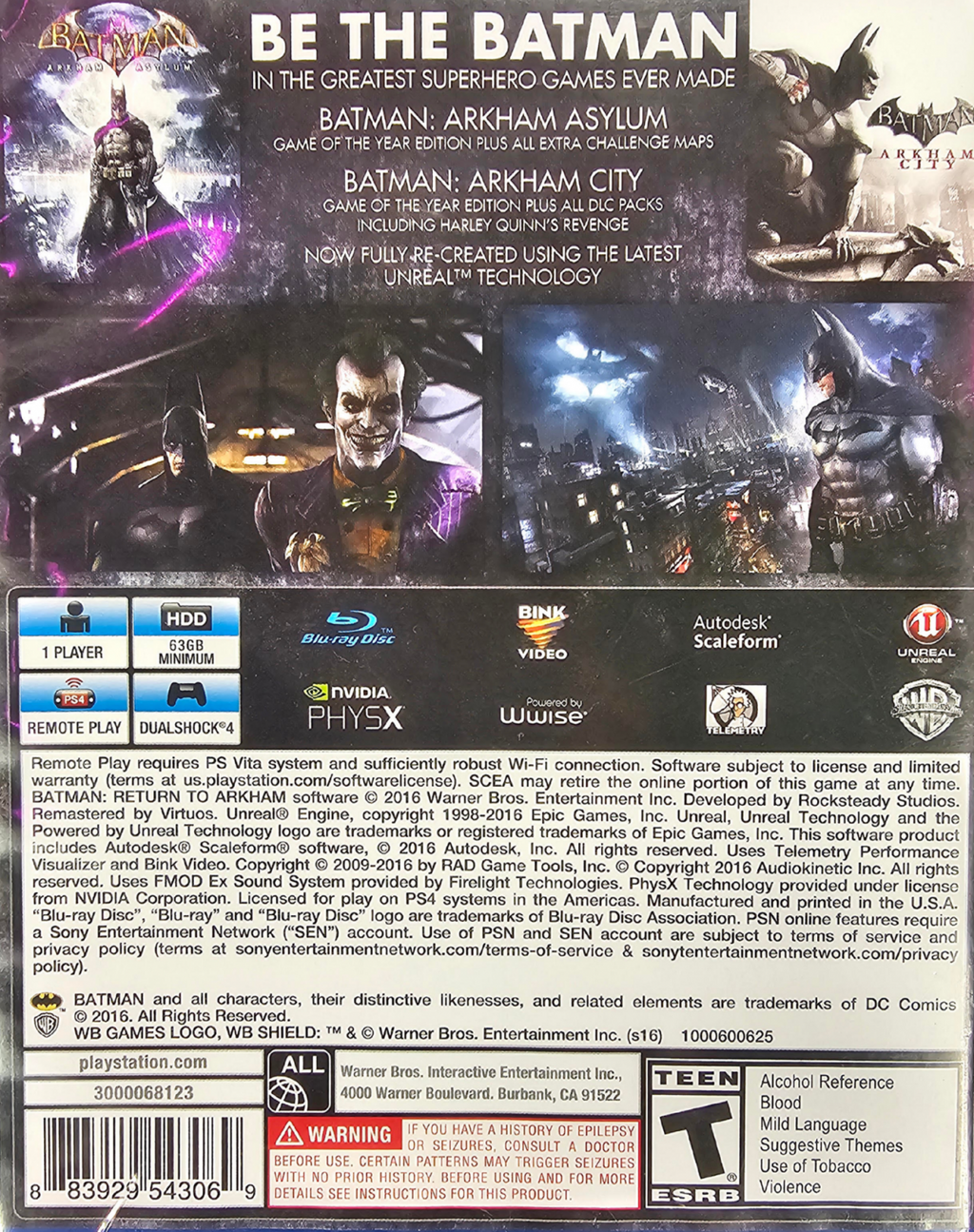 Batman: Return to Arkham – PlayStation 4 (PS4)