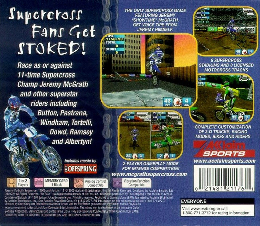 Jeremy McGrath Supercross 2000 – PlayStation 1 (PS1)