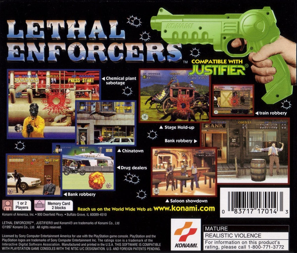 Lethal Enforcers I & II– PlayStation 1 (PS1)