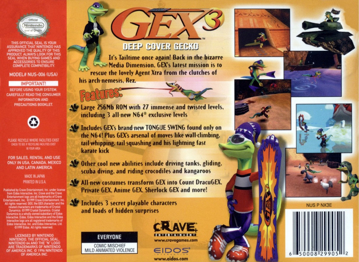 Gex 3: Deep Cover Gecko – Nintendo 64 (N64)