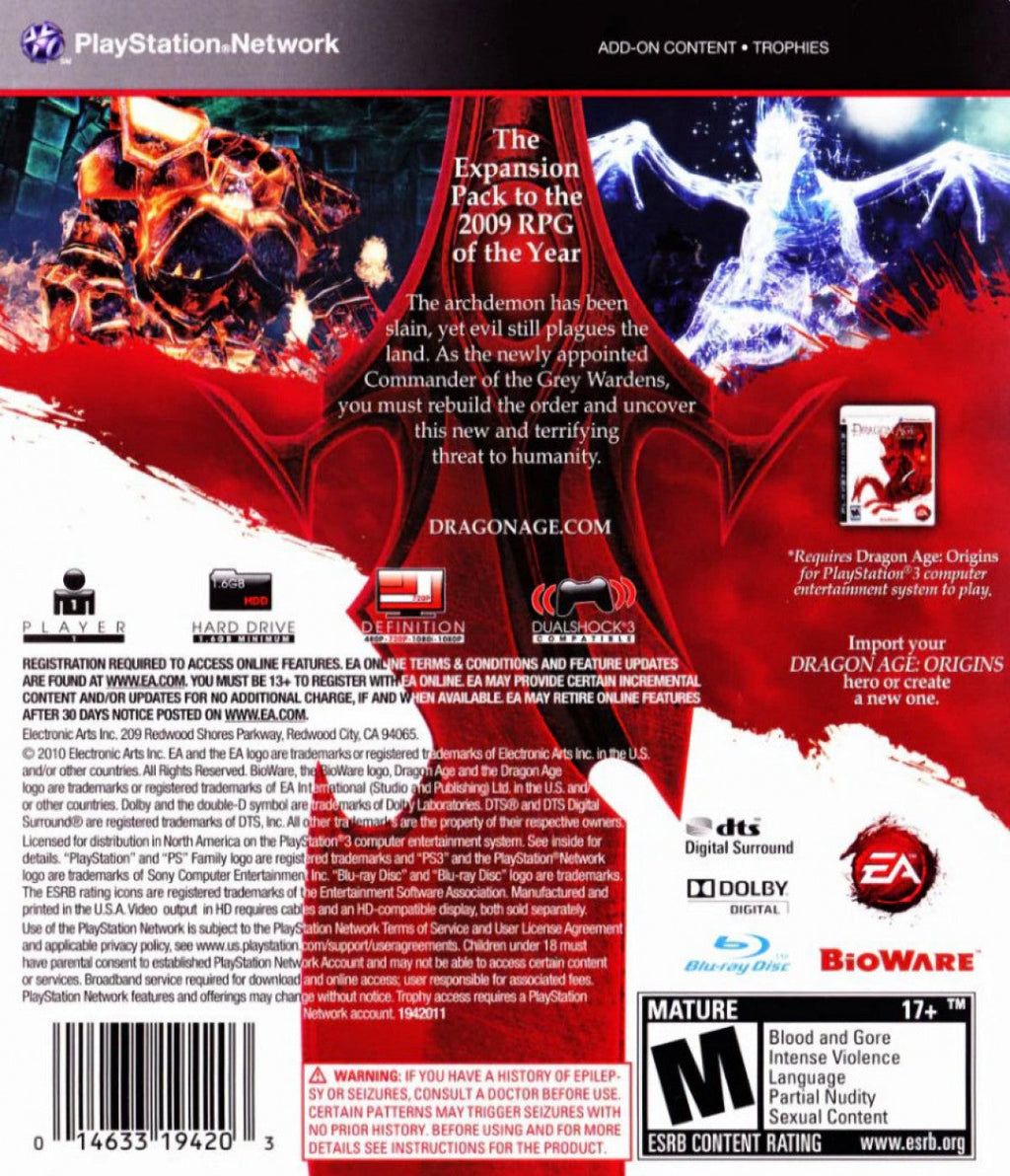 Dragon Age: Origins Awakening Expansion – PlayStation 3 (PS3)