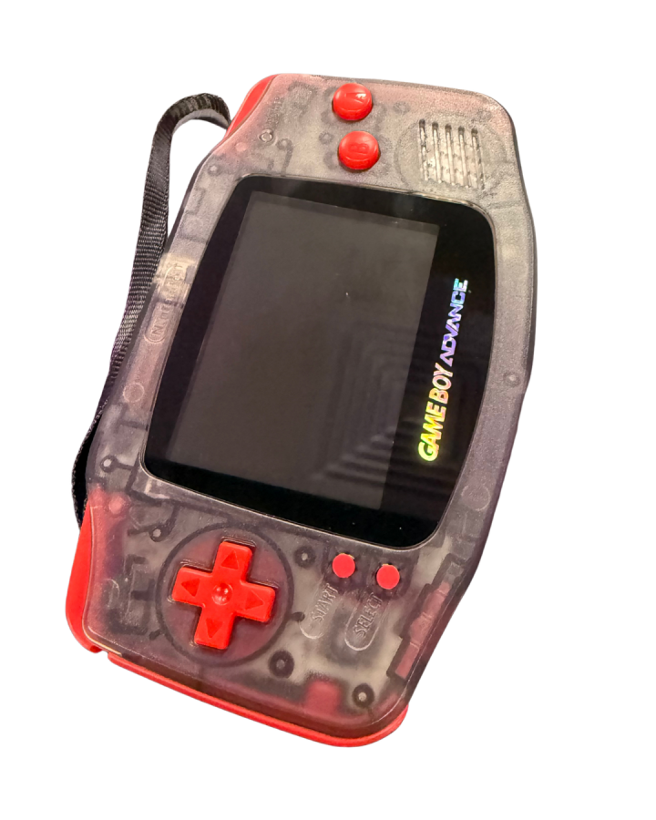 Game Boy Advance System (GBA)[IPS Screen][Custom Red & Black Shell] — Good Condition