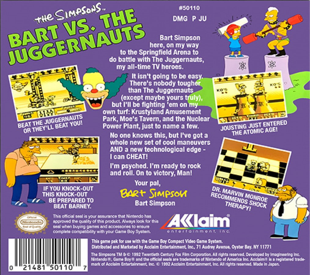 The Simpsons: Bart vs. the Juggenaughts – Gameboy