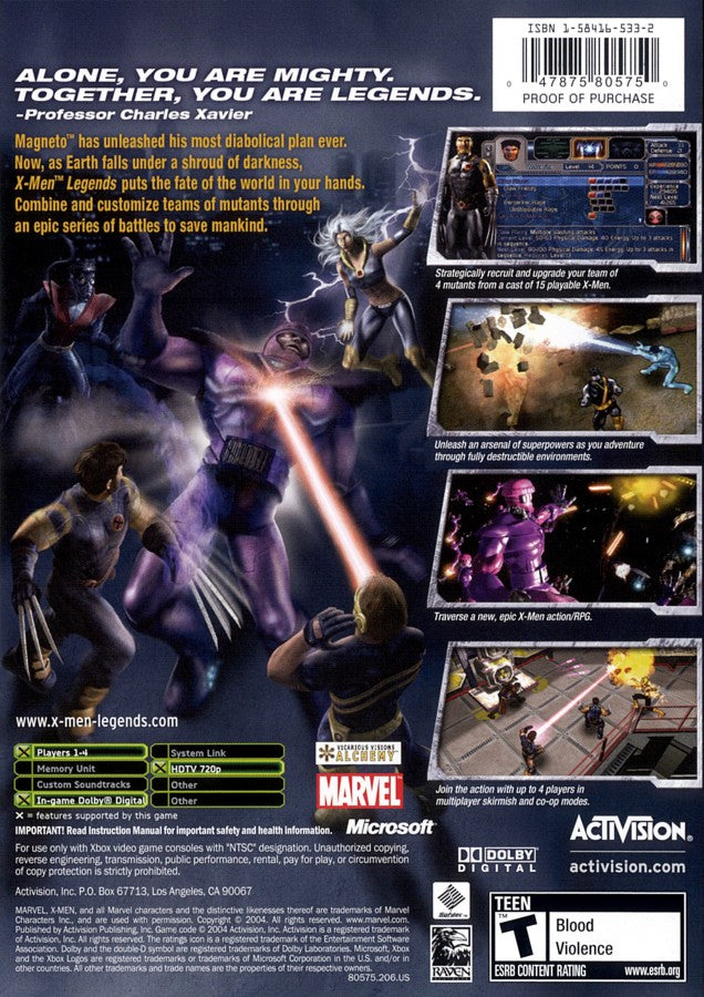 X-Men Legends – Xbox (XBOX)