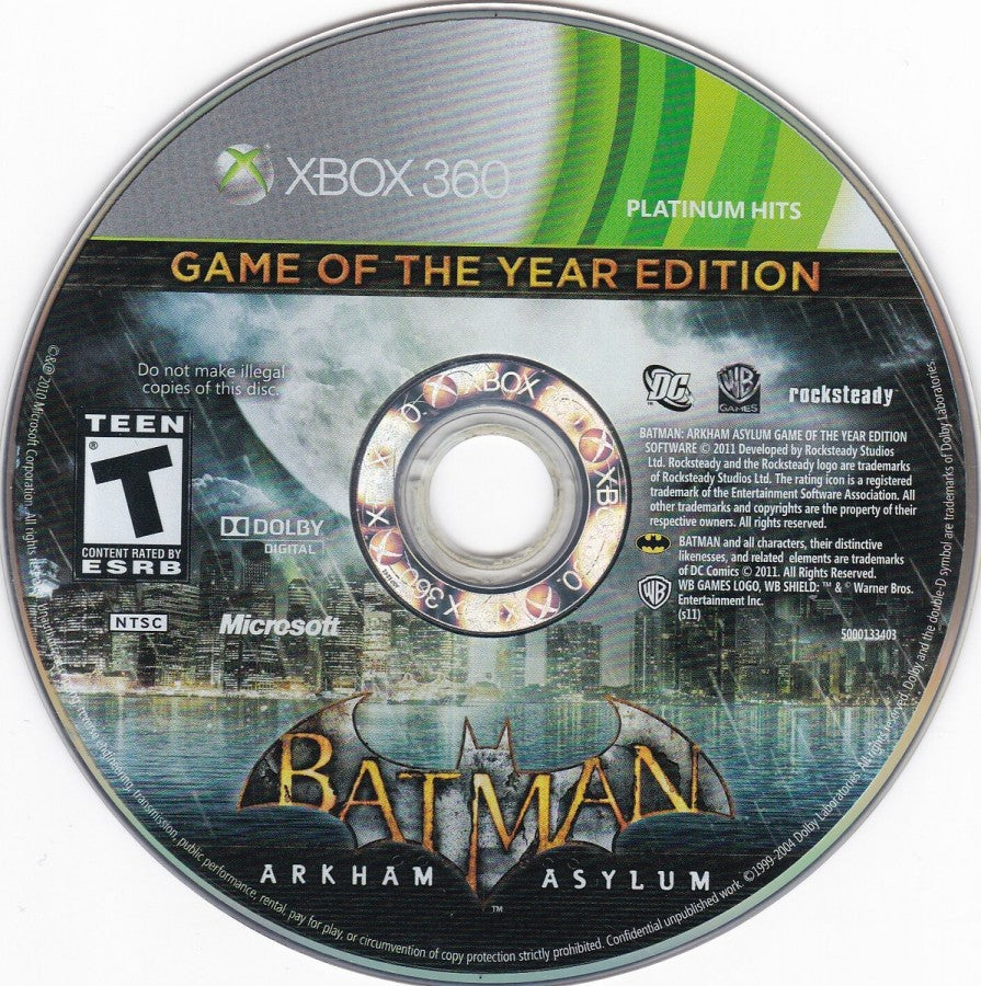 Batman: Arkham Asylum [Game of the Year][Platinum Hits] – Xbox 360 (X360)