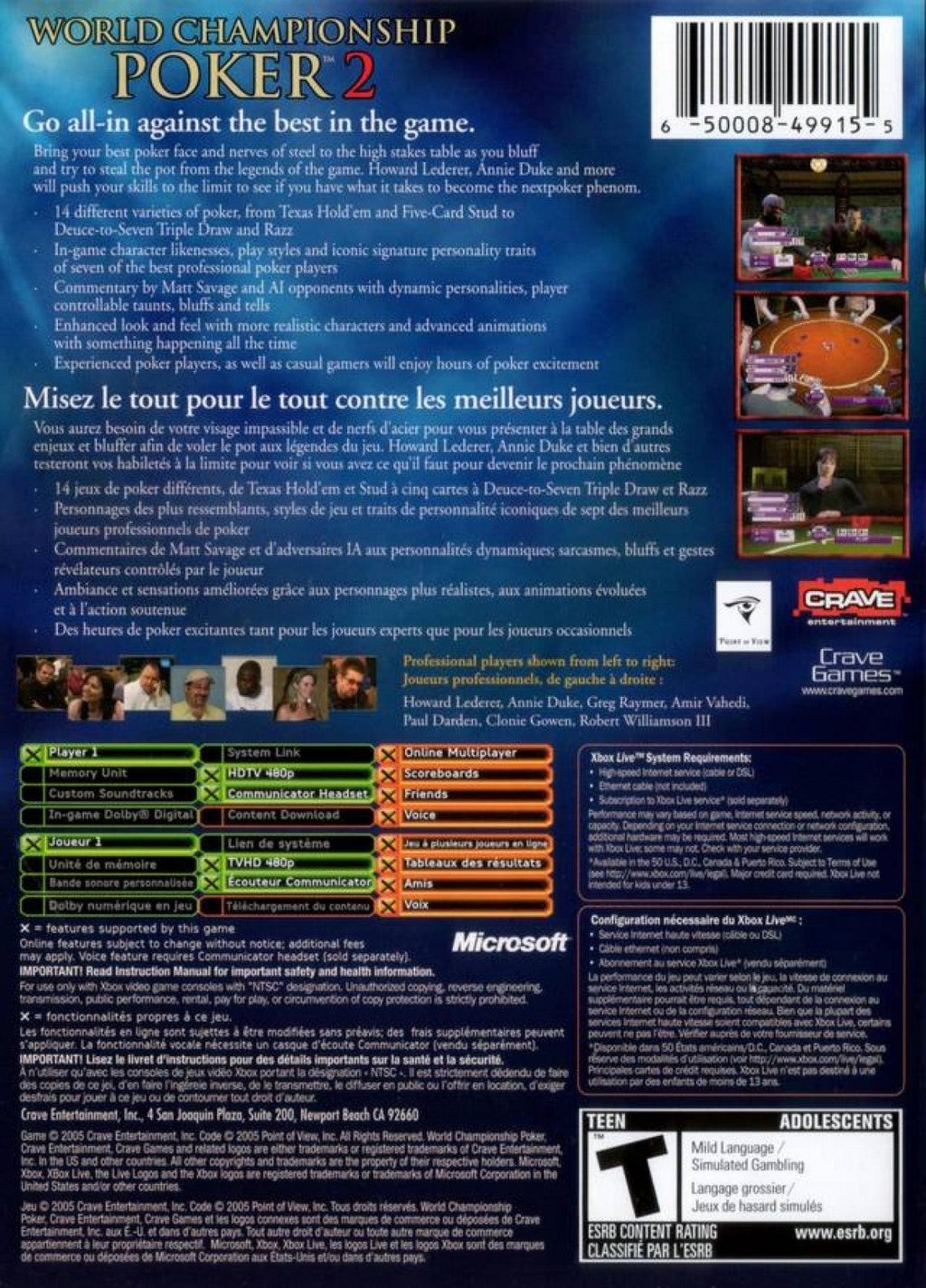 World Championship Poker 2 – Xbox (XBOX)
