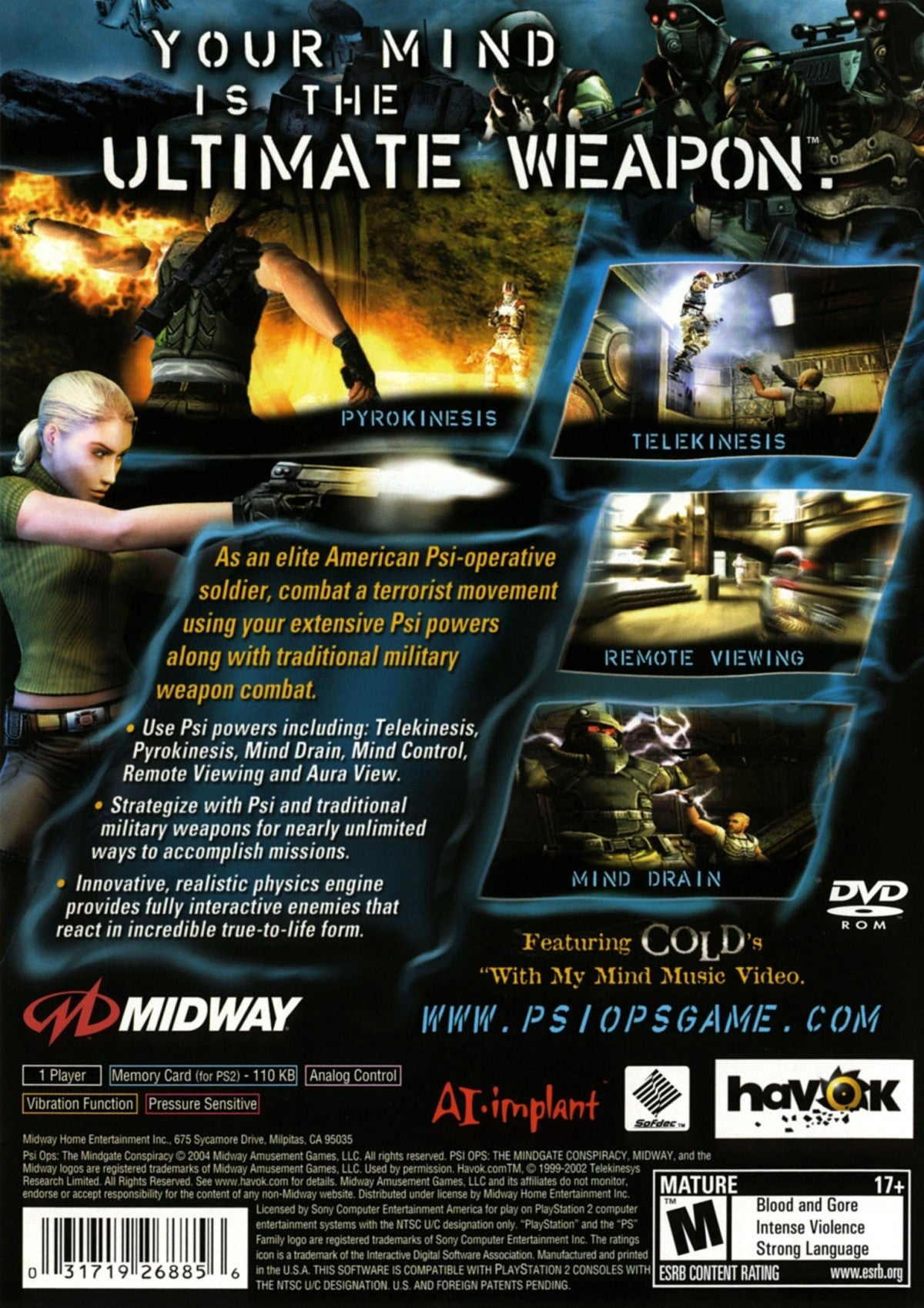 Psi-Ops Mindgate Conspiracy – PlayStation 2 (PS2)