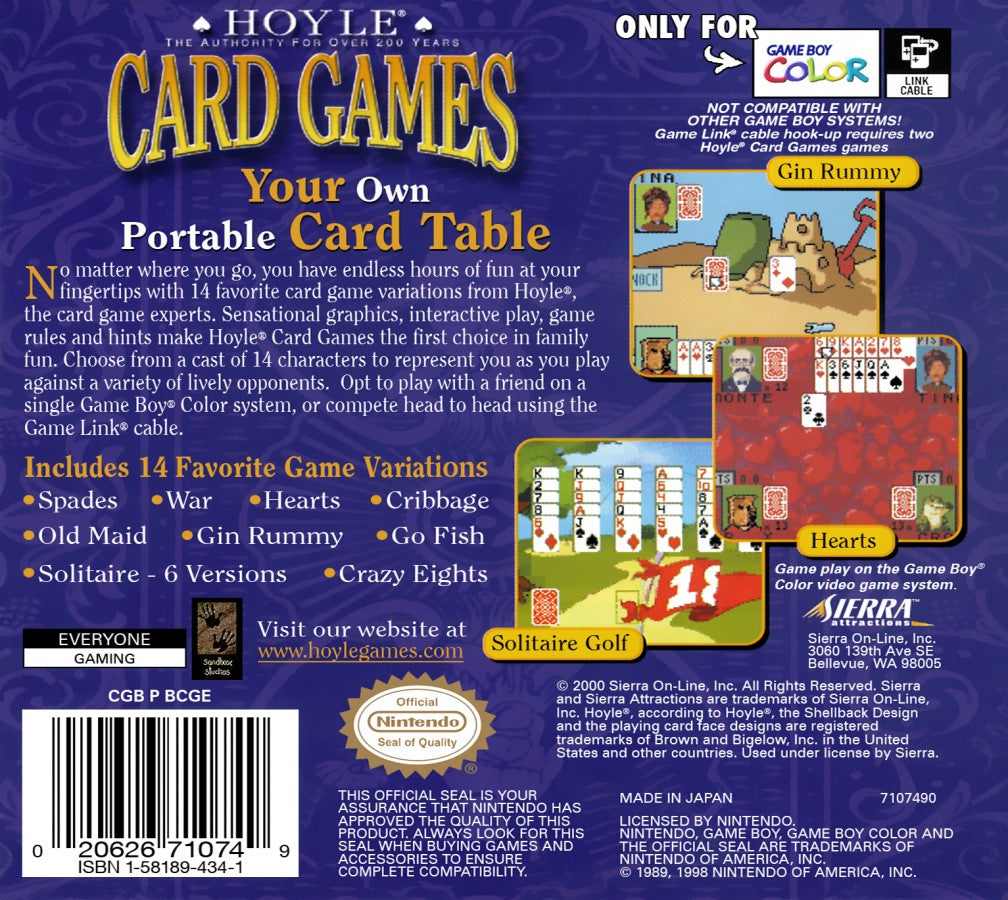 Hoyle Card Games – Game Boy Color (GBC)