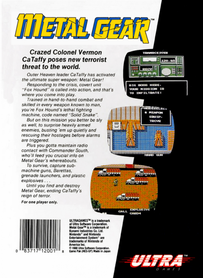 Metal Gear – Nintendo Entertainment System (NES)