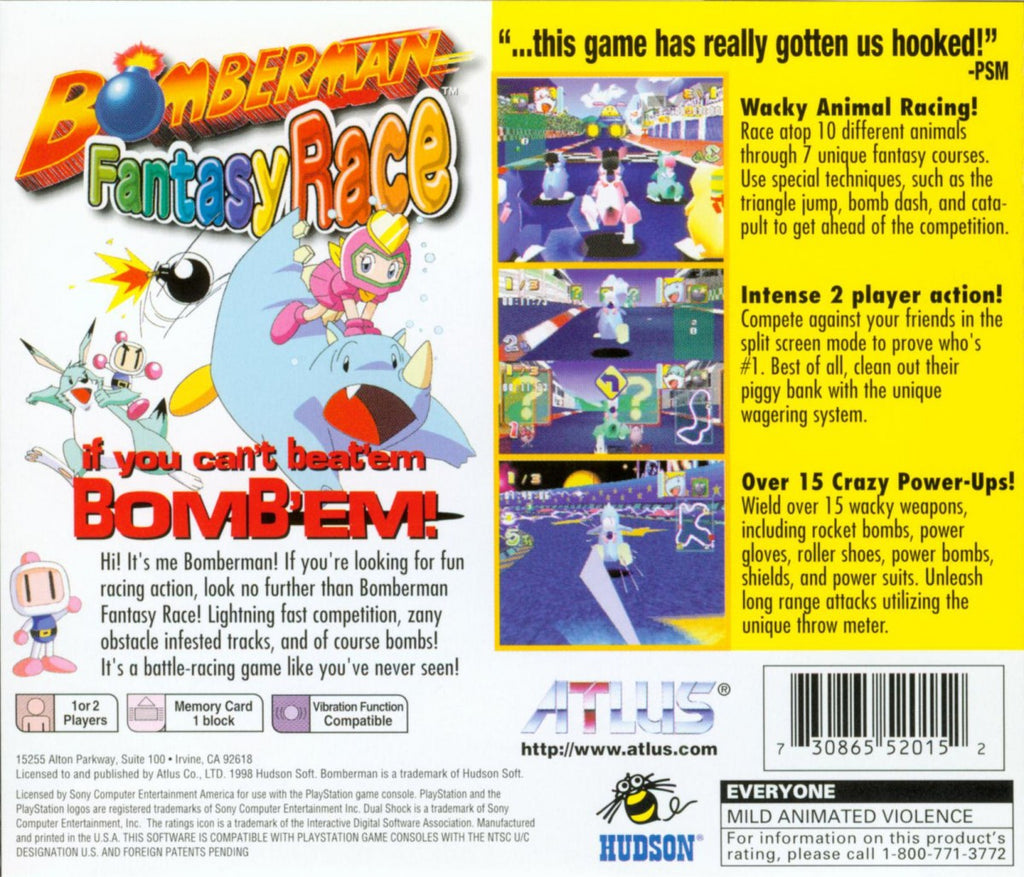 Bomberman: Fantasy Race – PlayStation 1 (PS1)