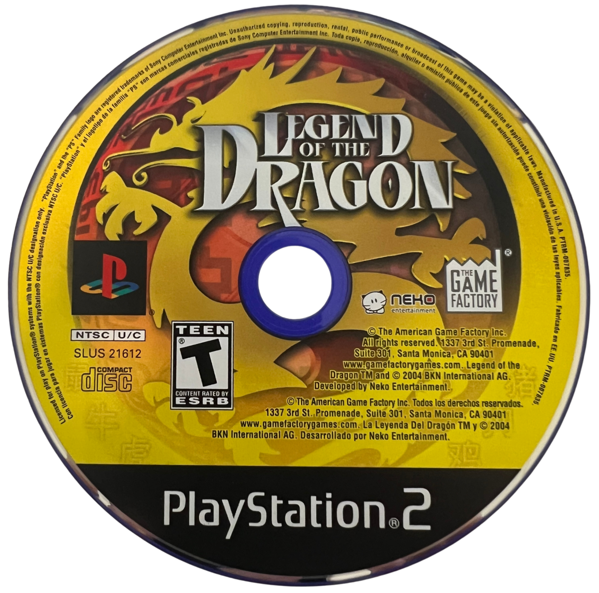 The Legend of the Dragon – PlayStation 2 (PS2)