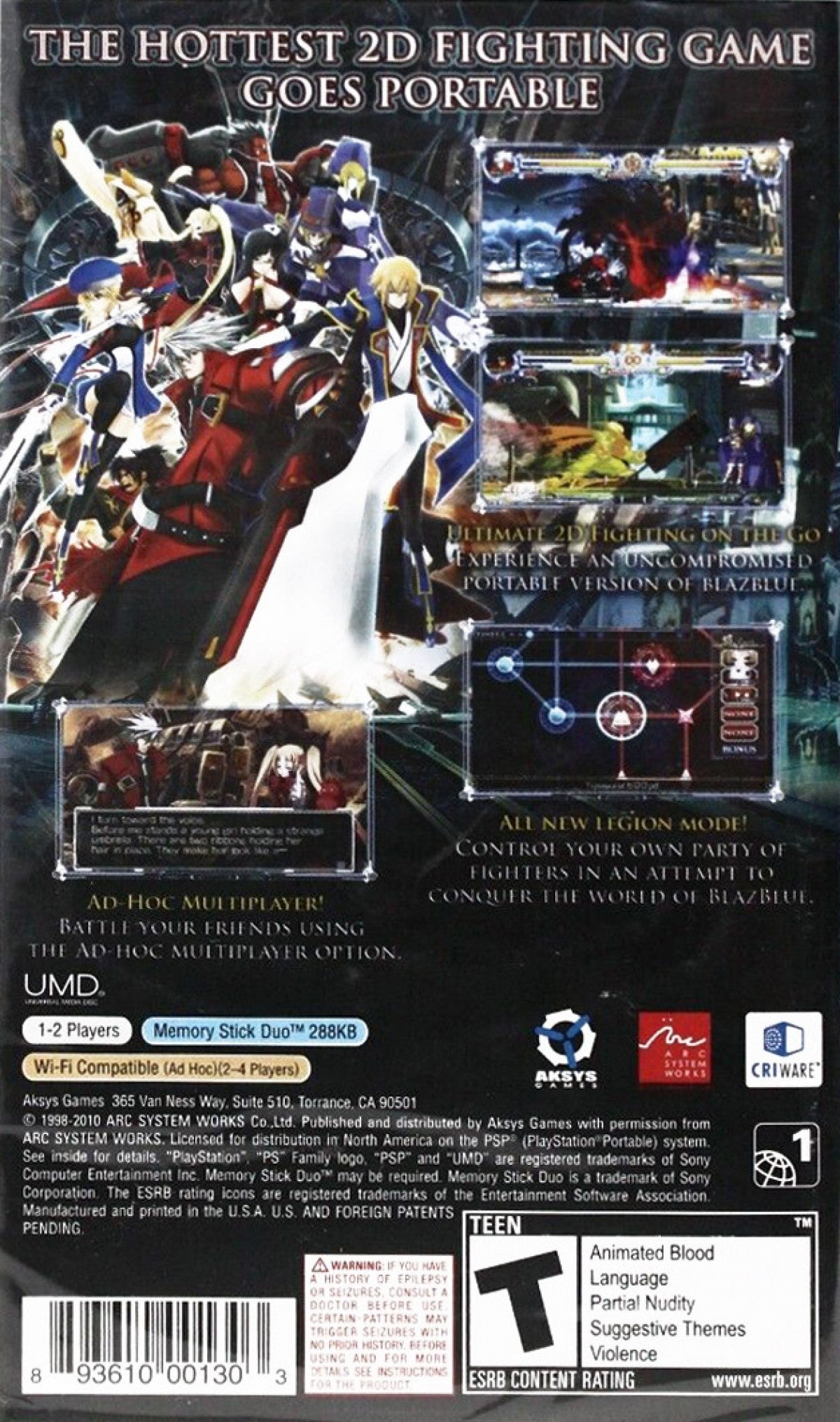 BlazBlue: Calamity Trigger Portable  – PlayStation Portable (PSP)