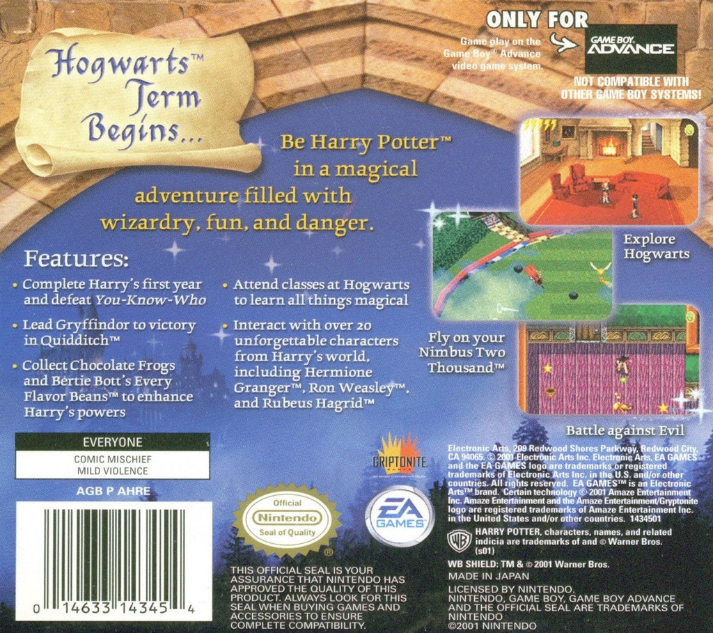Harry Potter and the Sorcerers Stone — Game Boy Advance (GBA)