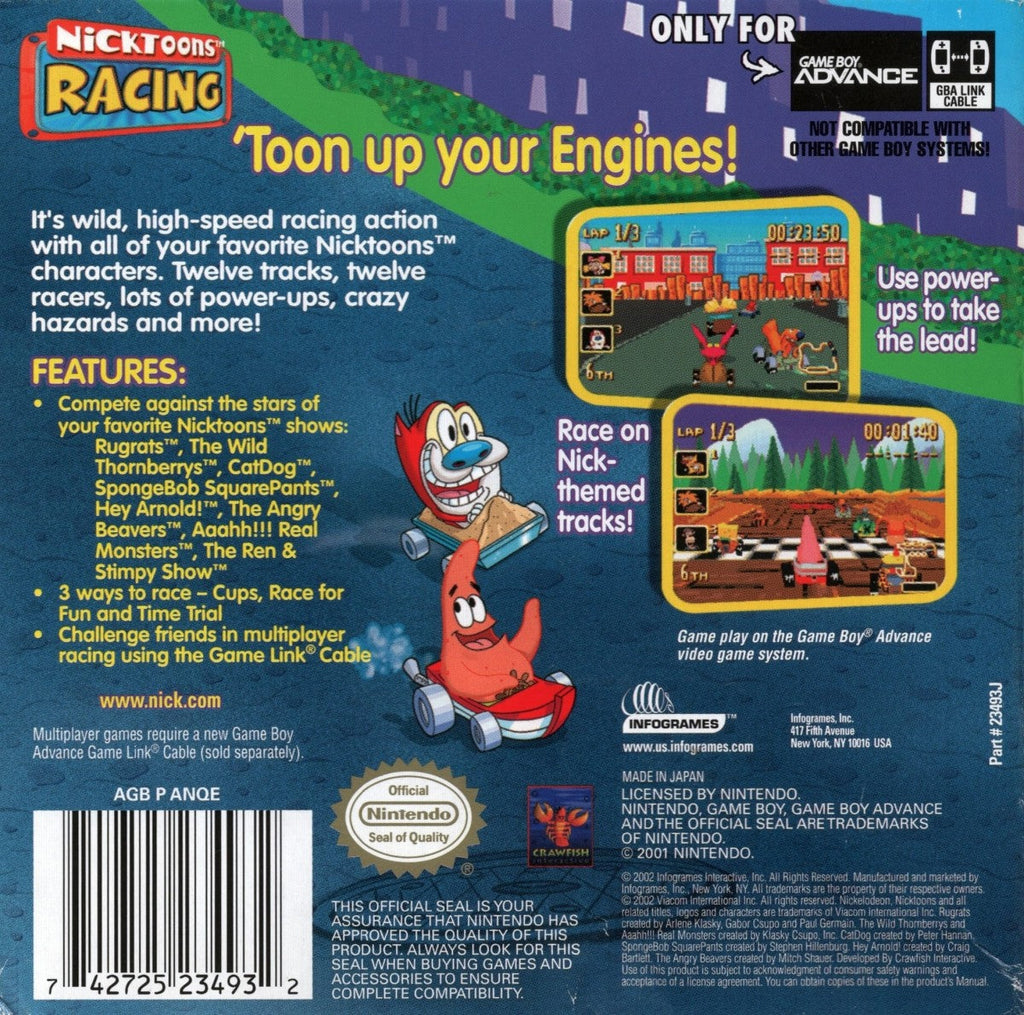 Nicktoons Racing – Game Boy Advance (GBA)