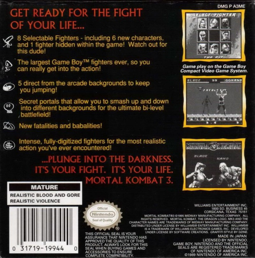 Mortal Kombat 3 – Game Boy (GB)