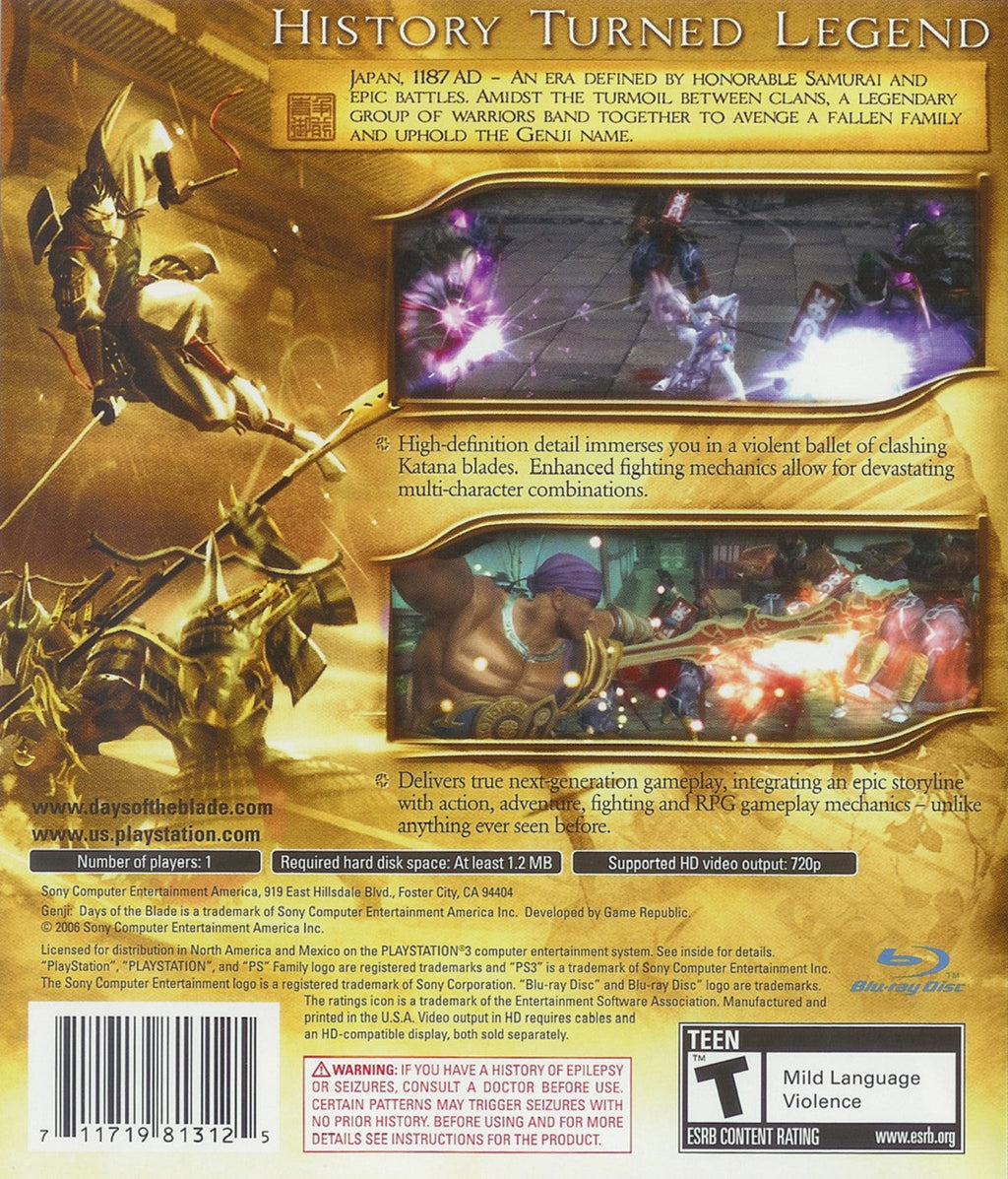 Genji: Days of the Blade — PlayStation 3 (PS3)