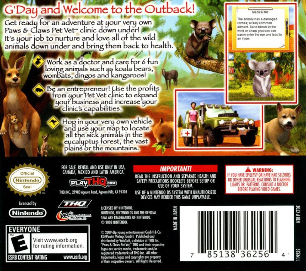 Paws & Claws: Pet Vet: Australian Adventures — Nintendo DS (DS)