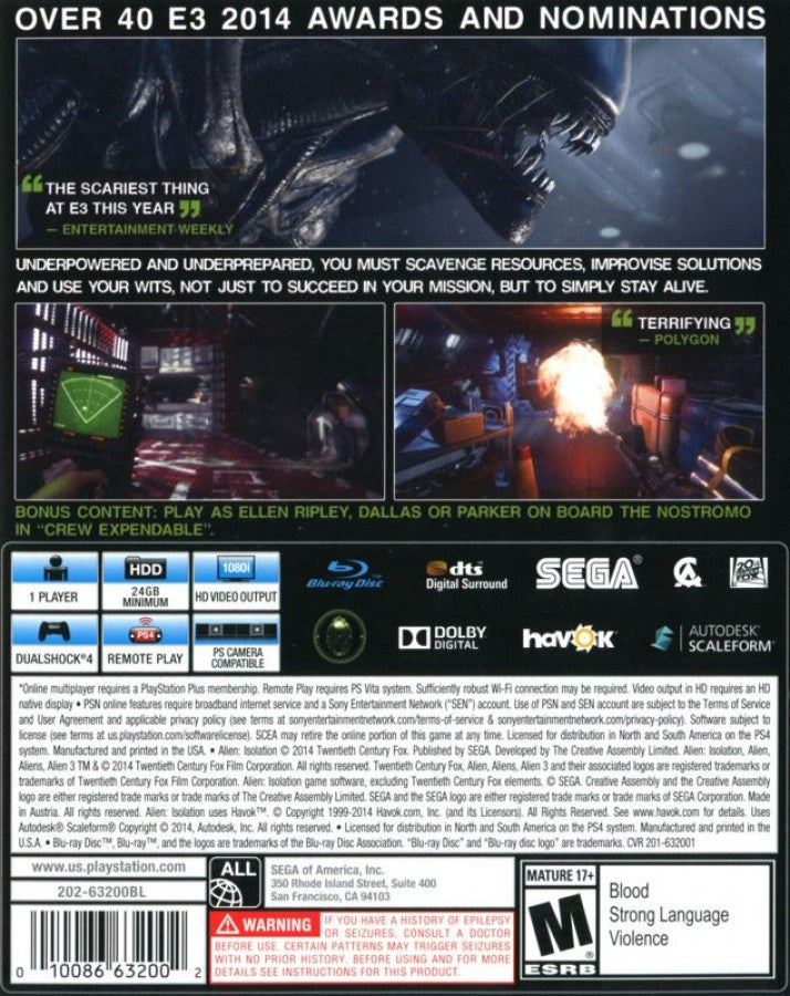 Alien: Isolation – PlayStation 4 (PS4)