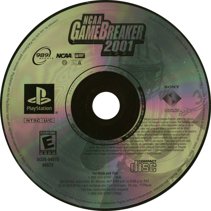 NCAA GameBreaker 2001 – PlayStation 1 (PS1)