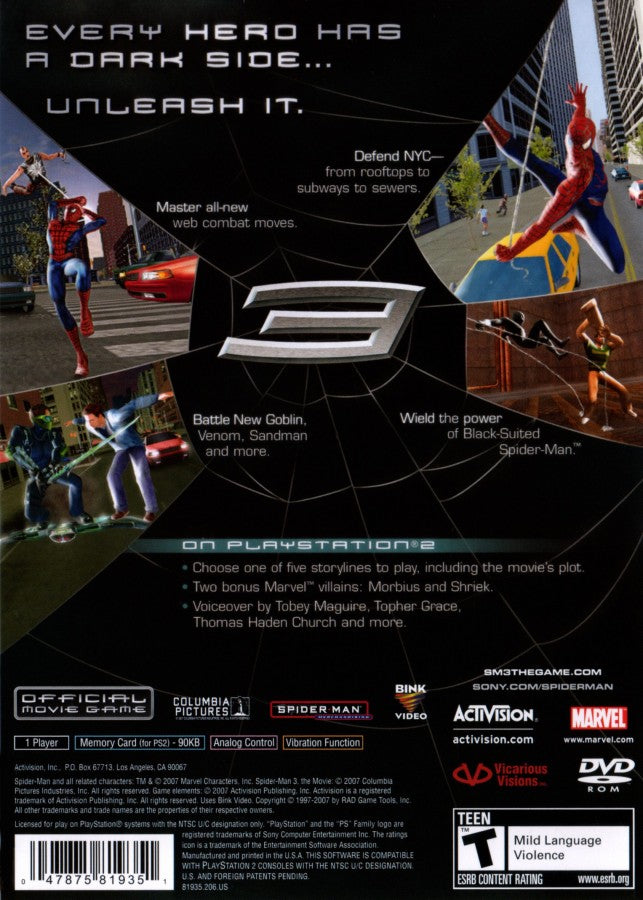 Spider-Man 3 – PlayStation 2 (PS2)