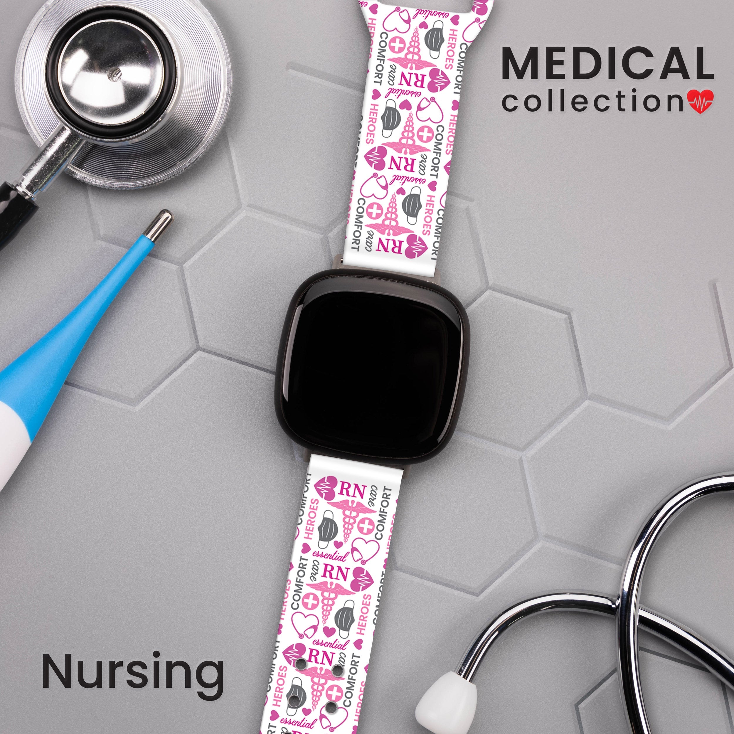 Nursing HD Fitbit Versa 3 and Sense 1 Watch Band