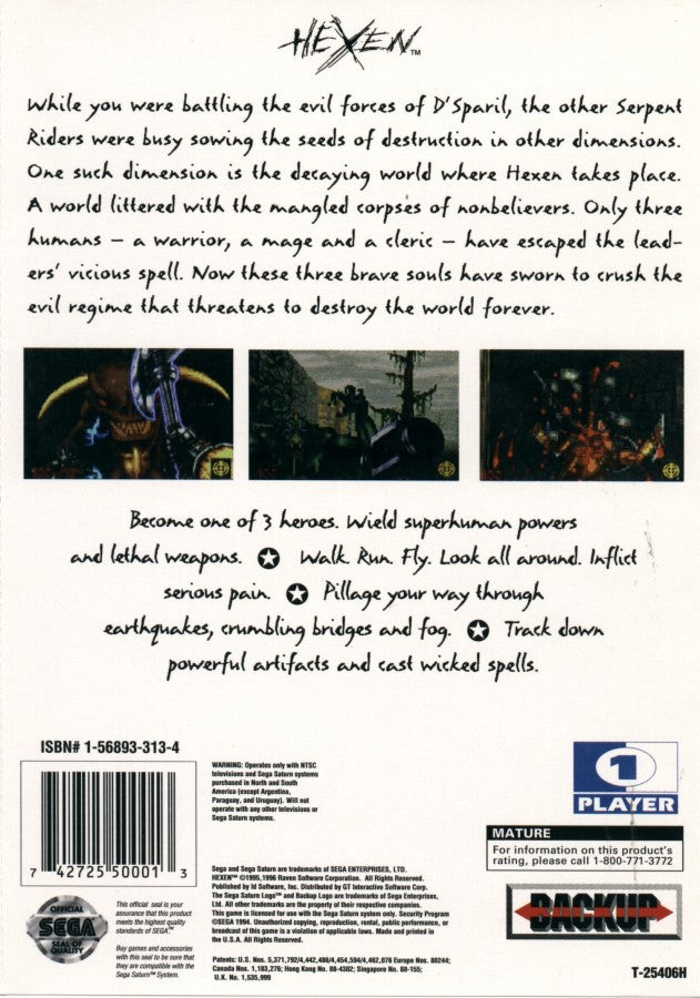 Hexen  – Sega Saturn (SS)