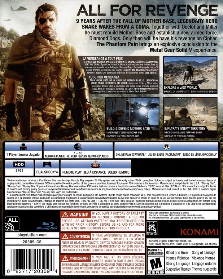 Metal Gear Solid V: The Phantom Pain – PlayStation 4 (PS4)