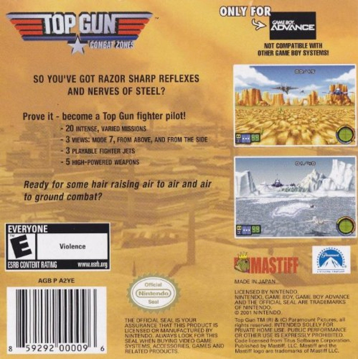 Top Gun: Combat Zone — Game Boy Advance (GBA)