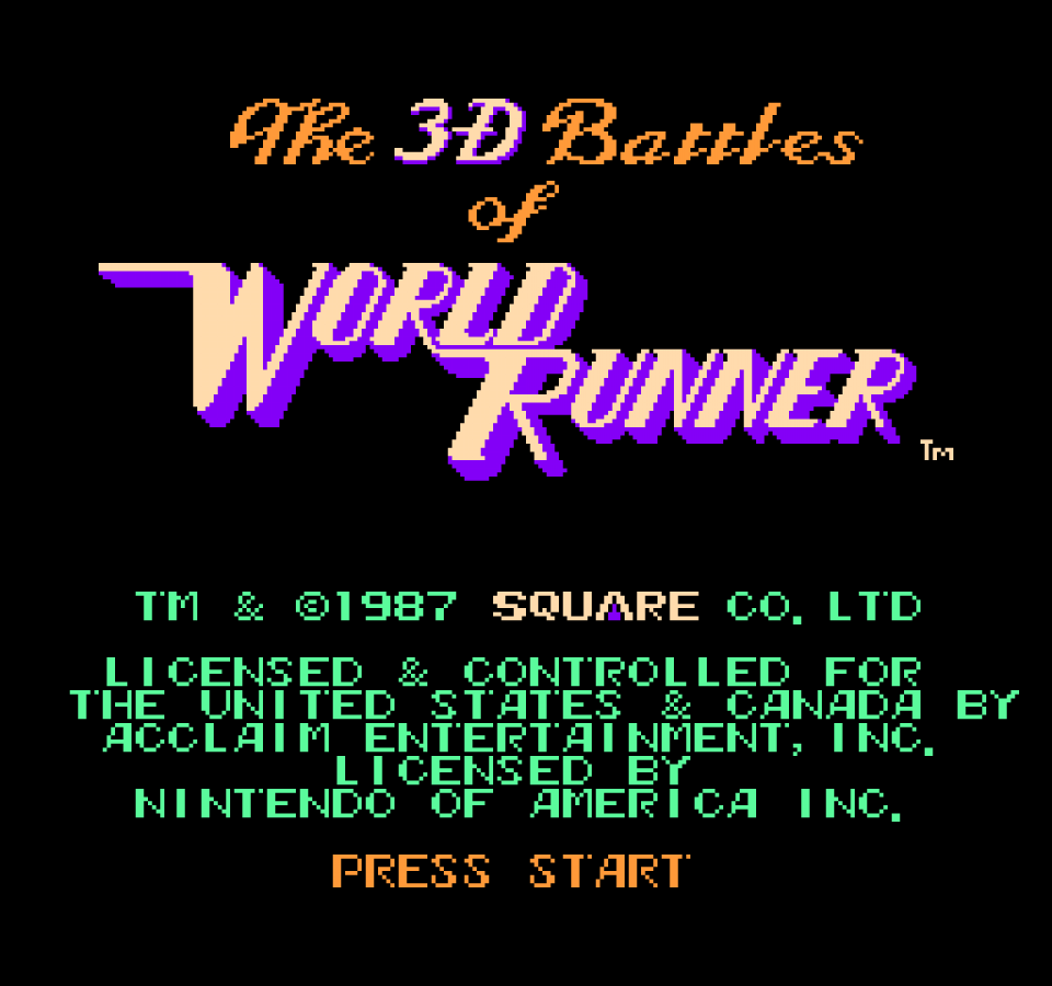 3-D WorldRunner – Nintendo Entertainment System (NES)