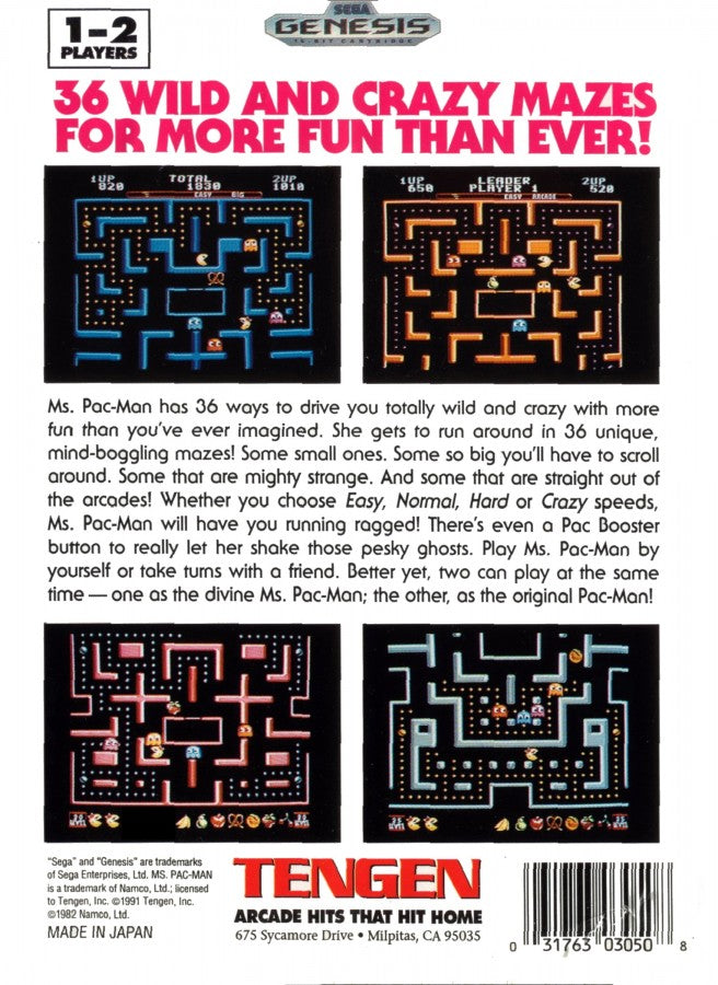 Ms. Pac-Man – Sega Genesis (GEN)