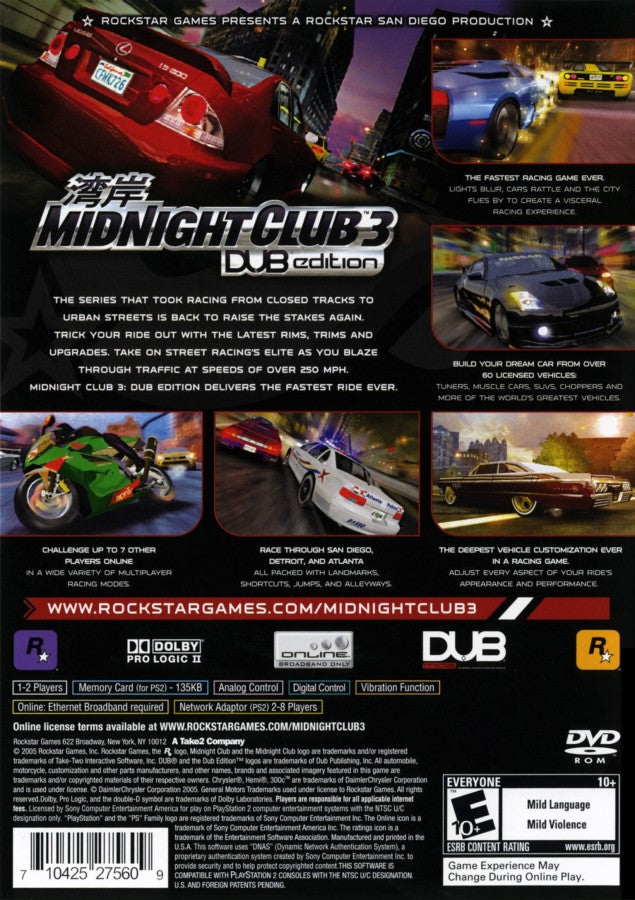 Midnight Club 3: Dub Edition – PlayStation 2 (PS2)