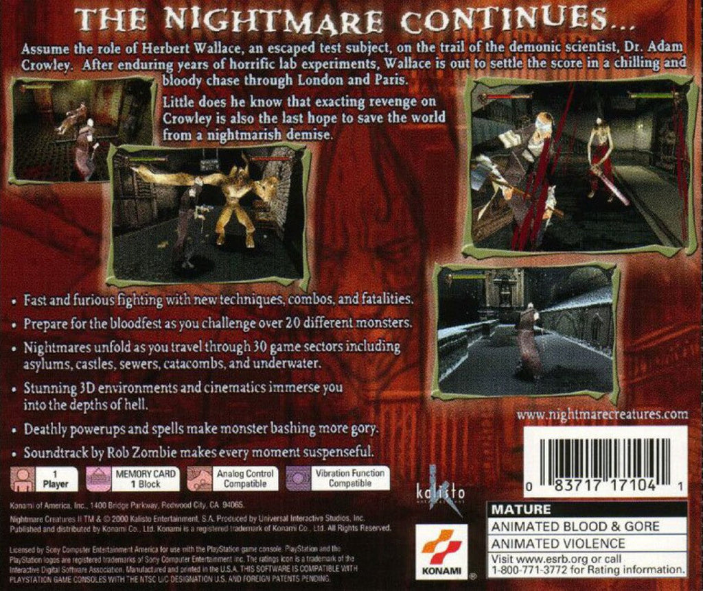 Nightmare Creatures II – PlayStation 1 (PS1)