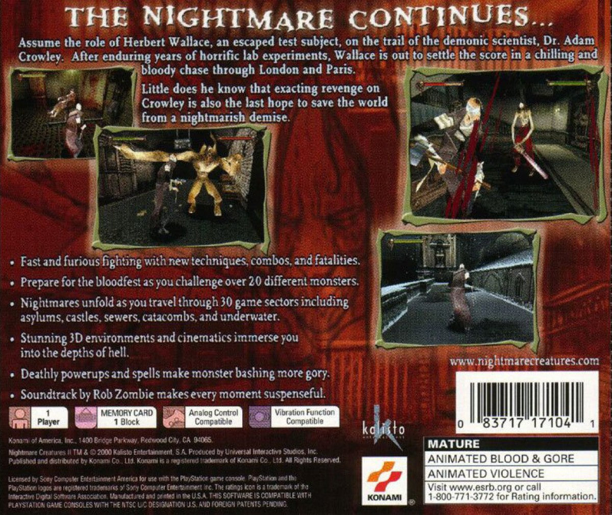 Nightmare Creatures II – PlayStation 1 (PS1)
