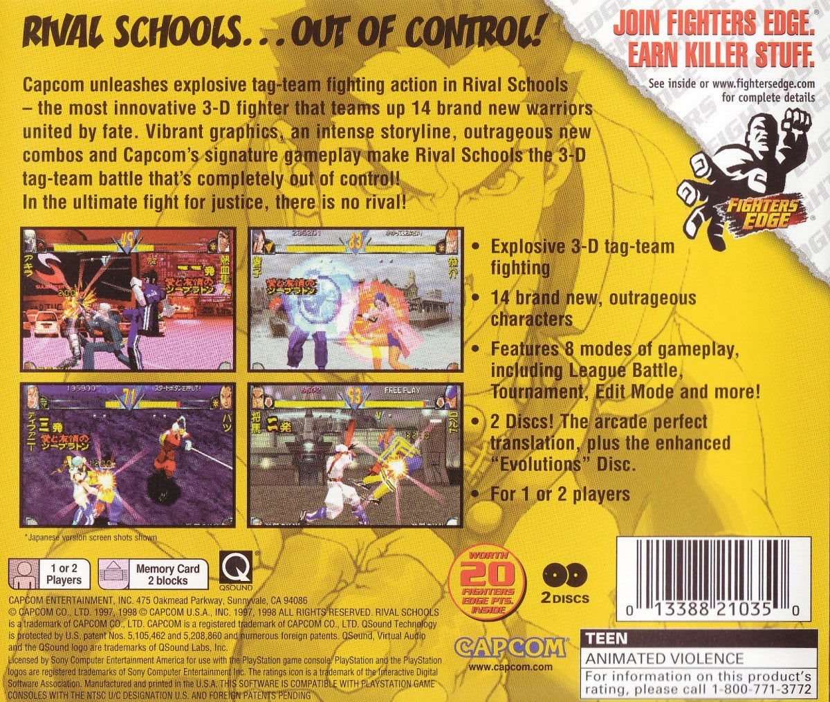 Rival Schools – PlayStation 1 (PS1)