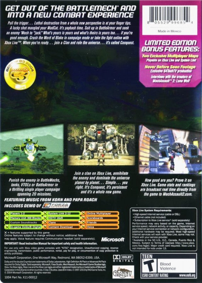 MechAssault 2: Lone Wolf [Limited Edition] – Xbox (XBOX)