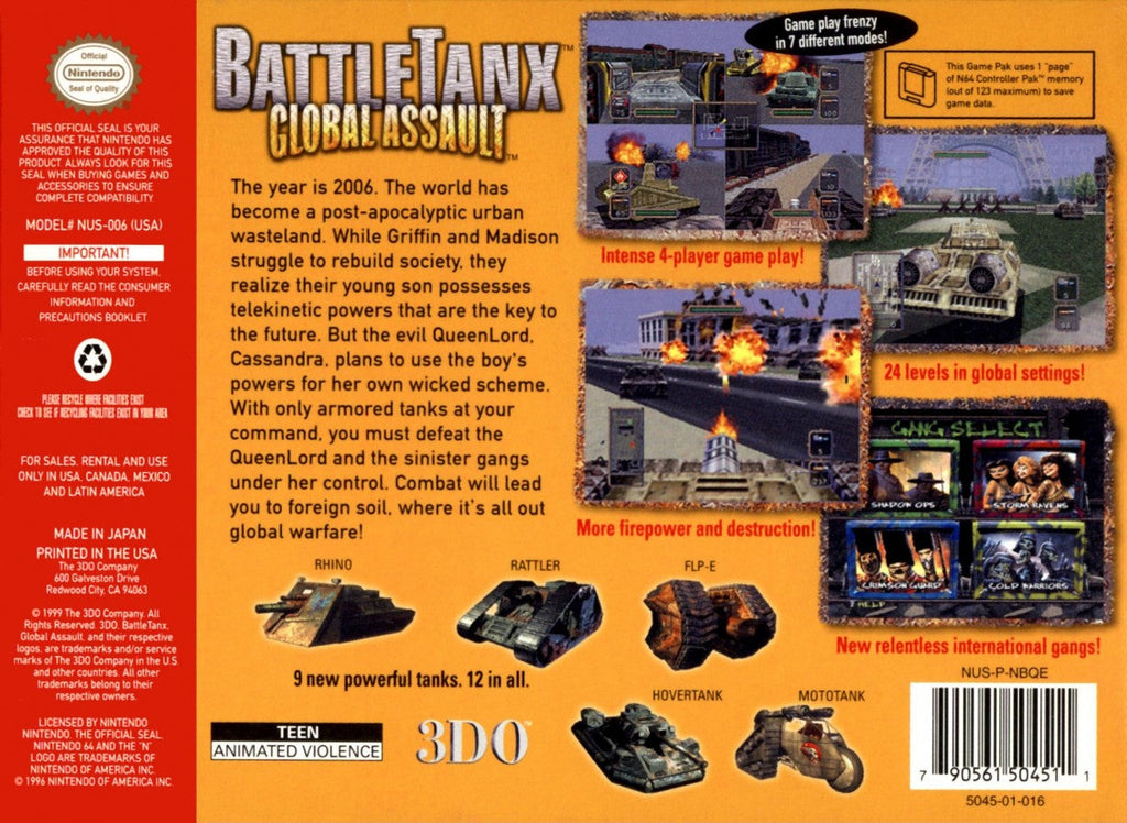Battletanx: Global Assault – Nintendo 64 (N64)