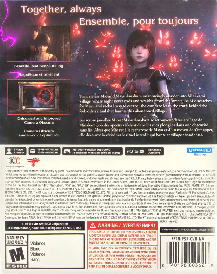 Fatal Frame II: Crimson Butterfly Remake – Playstation 5 (PS5)