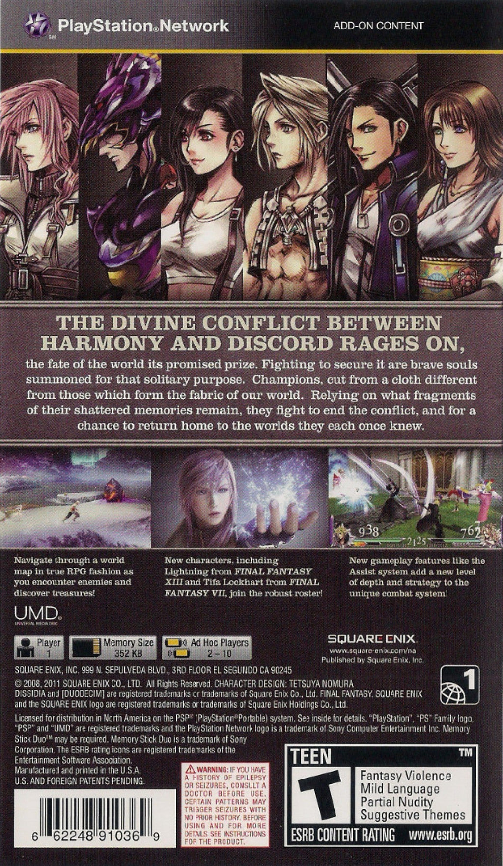 Dissidia 012: Duodecim Final Fantasy – PlayStation Portable (PSP)