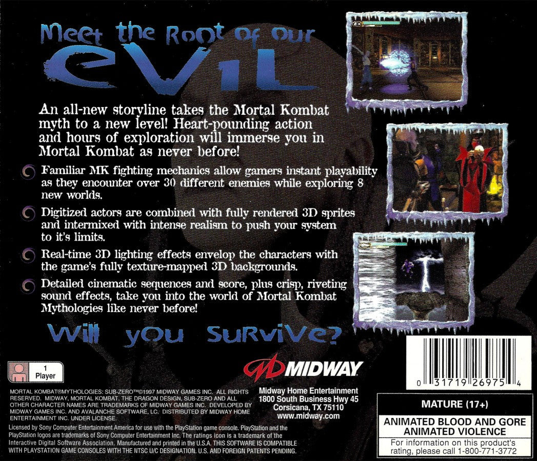 Mortal Kombat Mythologies: Sub-Zero – PlayStation 1 (PS1)