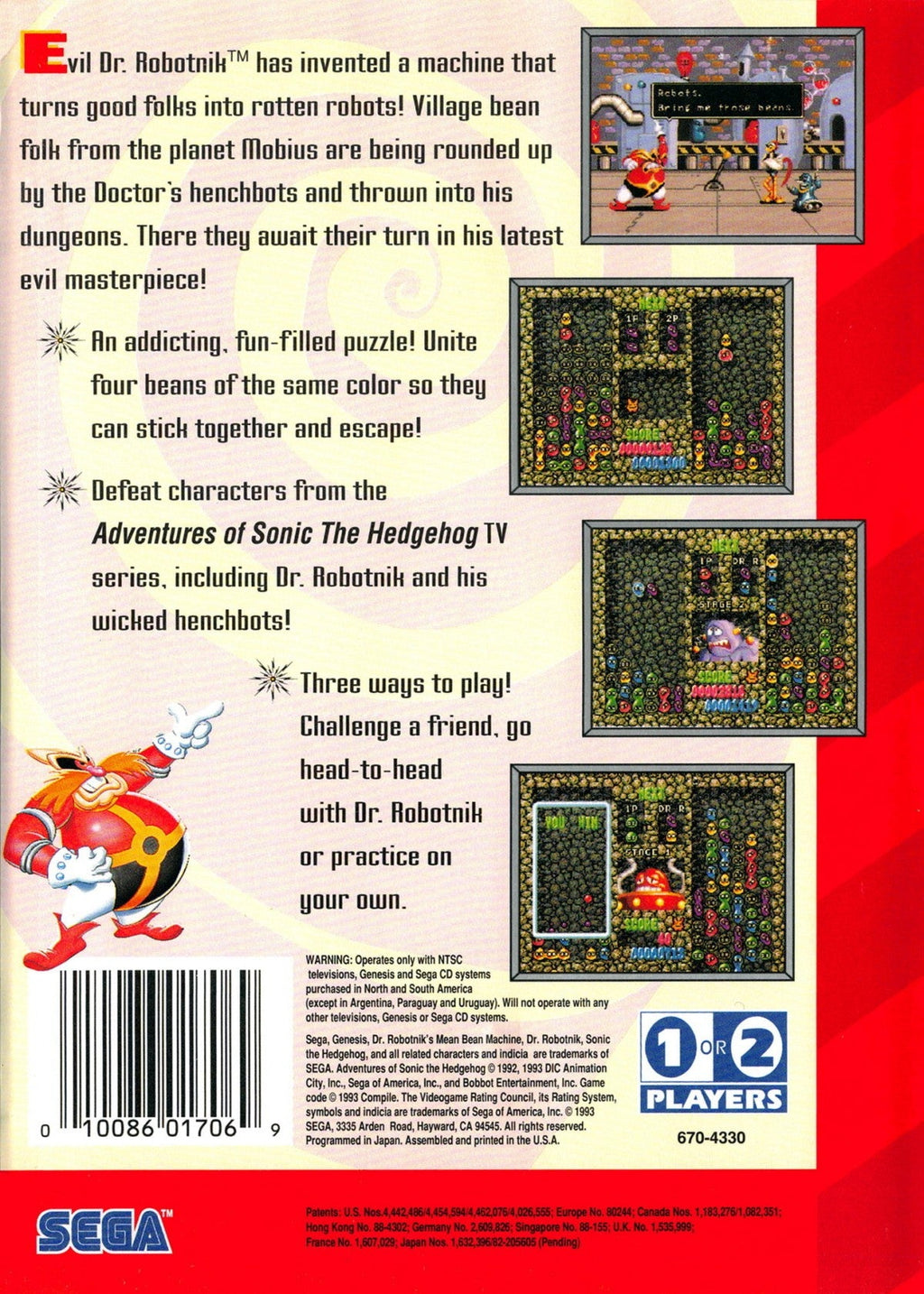 Dr Robotnik's Mean Bean Machine – Sega Genesis (GEN)