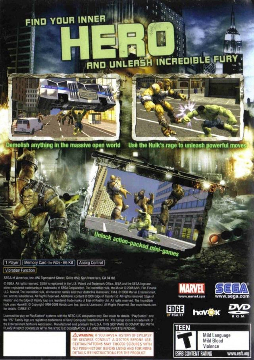 The Incredible Hulk – PlayStation 2 (PS2)