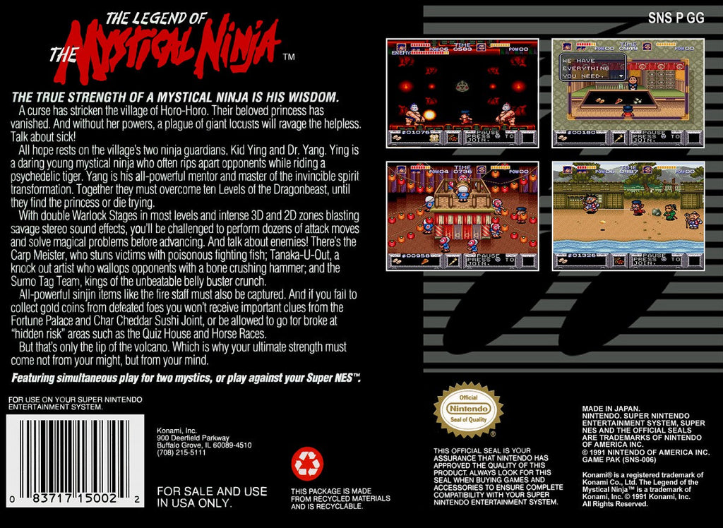 Legend of the Mystical Ninja  – Super Nintendo Entertainment System (SNES)