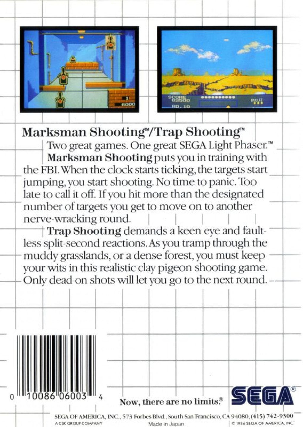 Marksman Shooting and Trap Shooting – Sega Master System (SMS)